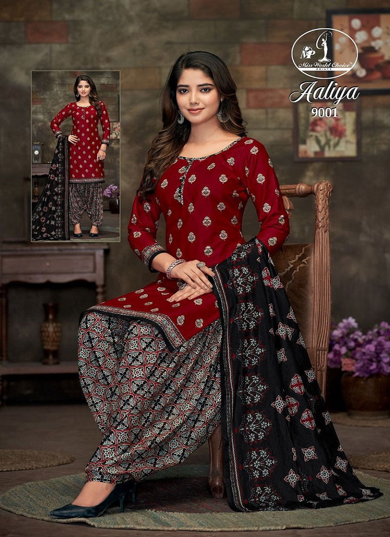 Aaliya Vol 9 By Miss World Daily Wear Cotton Dress Material Wholesale Online
 Catalog