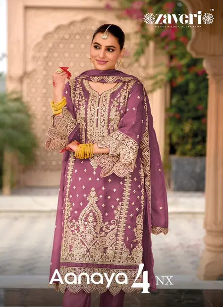 Aanaya 4 Nx By Zaveri Organza Emboidery Kurti With Bottom Dupatta Orders In India
