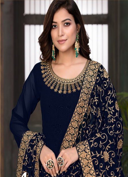 Aanaya Vol 125 Faux Georgette Gown Bottom With Dupatta Catalog