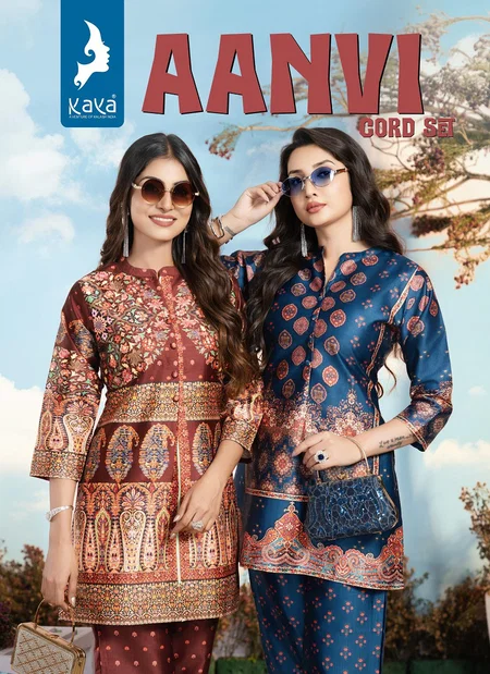 Aanvi By Kaya Casual Wear Vertican Printed Co Ord Set Wholesale Price In Surat
