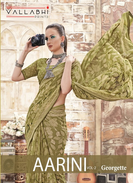 Aarini Vol 2 By Vallabhi Georgette Printed Sarees Wholesale Price In Surat