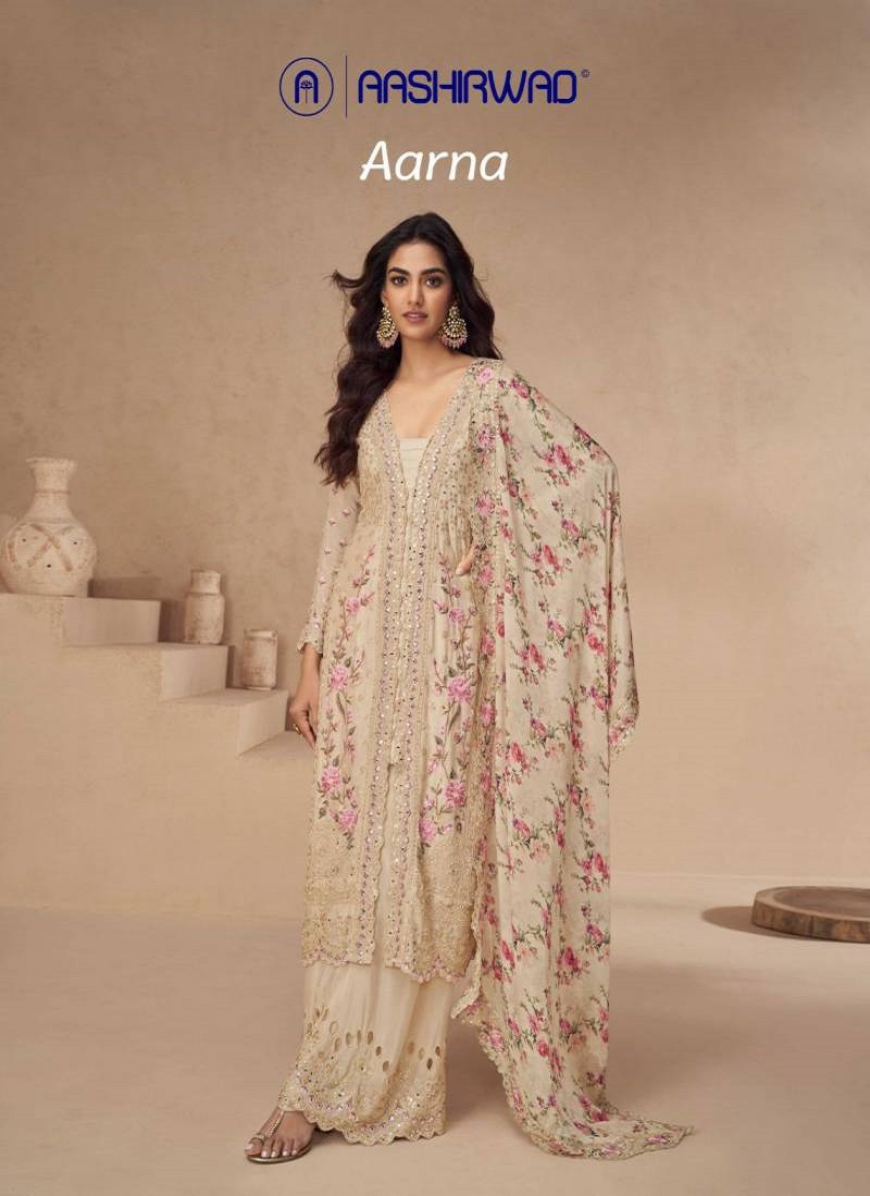  Aarna by Aashirwad Premium Chinon Silk Readymade Salwar Kameez