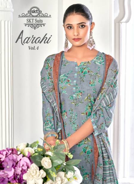 Aarohi Vol 4 By Skt Pure Cotton Dress Material Wholesale Shop In Surat Catalog