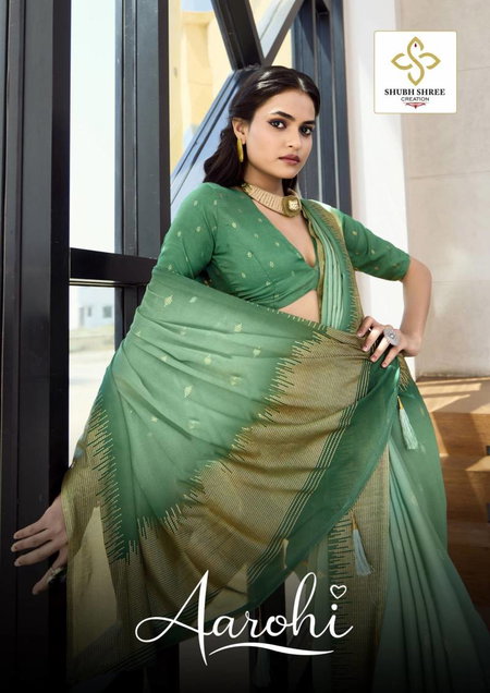 Aarohi By Shubh Shree Dull Moss Spray Printing Saree Wholesalers In Delhi