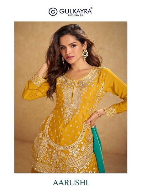 Aarushi By Gulkayra Chinon Designer Readymade Suits Wholesale Market In Surat