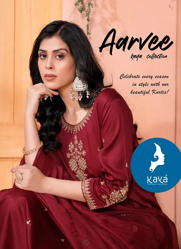 Aarvee By Kaya Gaji Silk Kurti With Bottom Dupatta Wholesalers In Delhi