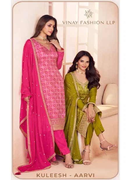 Aarvi By Vinay Kuleesh Moga Silk Online Salwar Kameez Wholesale
