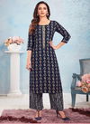 Aarvi Rang Manch Ethnic Wear Rayon Printed Kurti With Bottom Collection