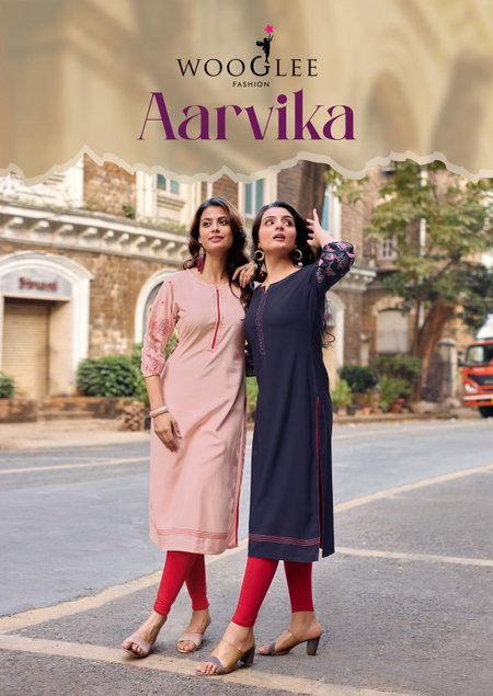 Aarvika By Wooglee Rayon Thread Daily Wear Kurtis Suppliers In India
