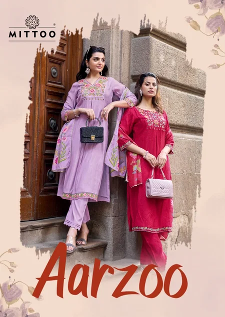 Aarzoo By Mittoo Viscose Weaving Kurti With Bottom Dupatta
