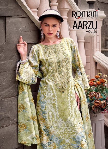 Aarzu Vol 20 By Romani Wholesale Soft Cotton Printed Dress Material In India