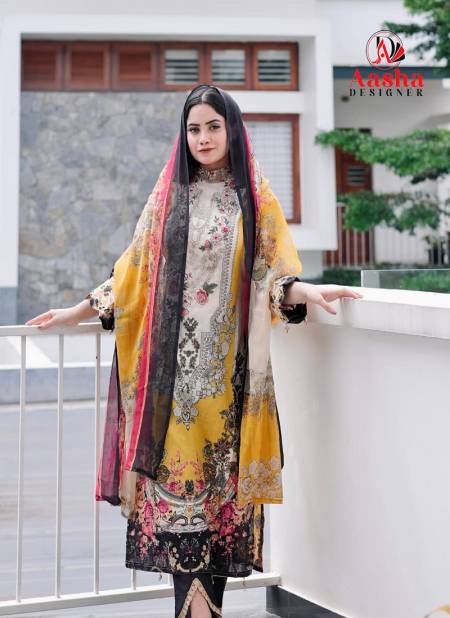 Aasha 1080 Embroidery Printed Cotton Pakistani Salwar Suits Wholesale Shop In Surat Catalog