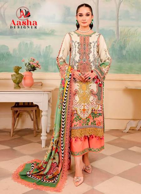 Aasha 1087 Printed Embroidery Cotton Pakistani Suits Exporters In India Catalog
