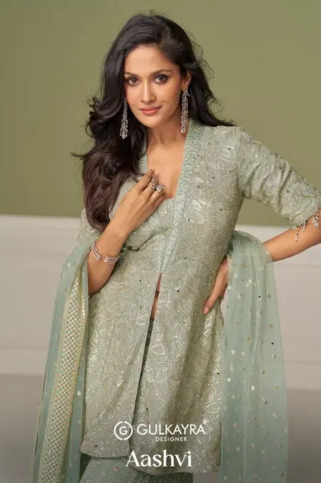 Aashvi By Gulkayra Georgette Wholesale Designer Readymade Suits Suppliers In Mumbai