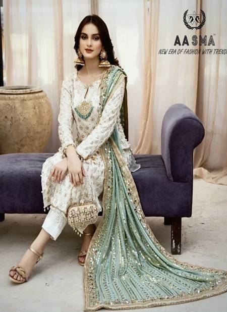 Aasma 208 A To E Hit Design Embroidery Georgette Pakistani Suits Wholesale Market In Surat
 Catalog