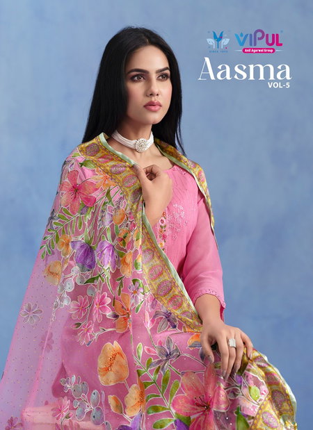 Aasma Vol 5 By Vipul Catonic Geo Embroidery Online Salwar Suits Wholesale