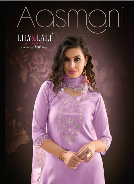 Aasmani By Lily And Lali Silk Embroidery Kurti With Bottom Dupatta Wholesale Clothing Suppliers In India Catalog