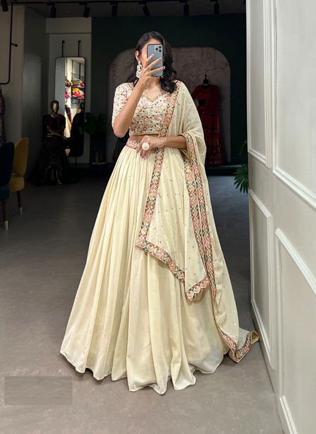 Aawiya 1400 Off White Designer Georgette Embroidery Occasion Lehenga Choli Manufacturers Catalog