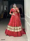 Aawiya 1681 Red Pure Rayon Printed Navratri Lehenga Choli Suppliers In India
