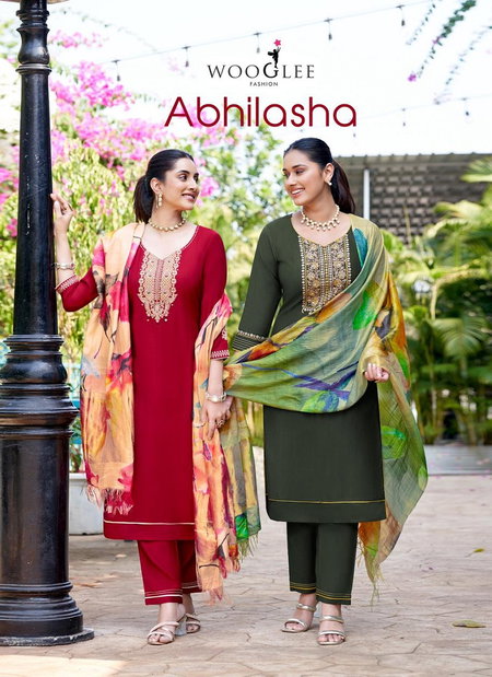 Abhilasha By Wooglee Viscose Wevaing Kurti With Bottom Dupatta Exporters In India