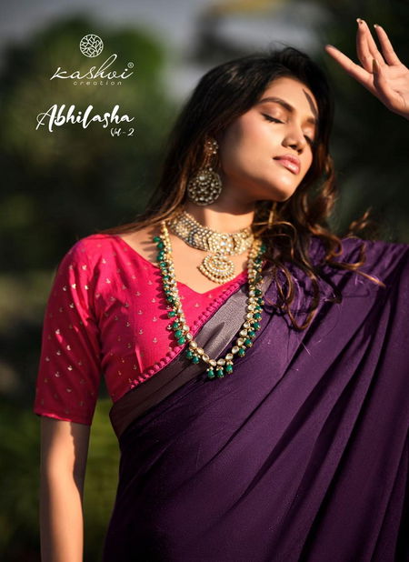 Abhilasha Vol 2 By Kashvi Linen Silk Party Wear Sarees Orders In India Catalog