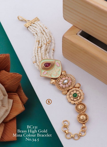 Accessories Brass High Gold Mina Colour Bracelets 2 Catalog
