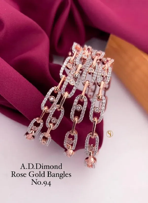 Accessories Rose Gold AD Diamond Bangles Catalog
