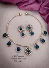 AD Diamond Designer Unique Golden Necklace Wholesale Shop In Surat

