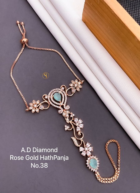 AD Diamond Silver And Rose Gold Hath Panja Accessories Catalog