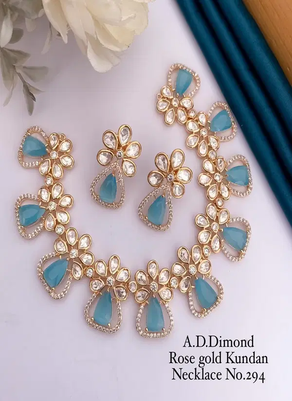 AD Rose Gold Kundan Wholesale Necklace Manufacturers