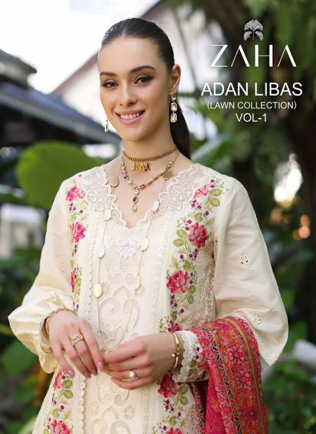 Adan Libas Lawn Collection Vol 1 By Zaha Cambric Cotton Pakistani Suits Wholesale Market In Surat