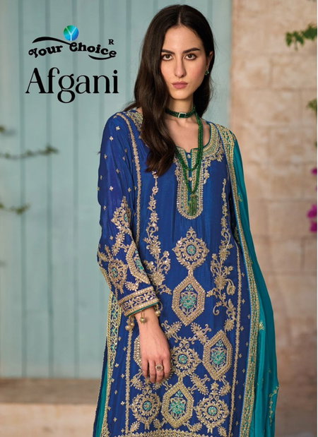 Afgani By Your Choice Embroidery Chinon Designer Salwar Kameez Wholesale Market In Surat
