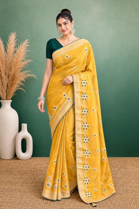 Afs Rutvi Silk Akira Cotton Thread Embroidery Saree