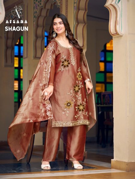 Shagun By Afsana Gabana Beads Work Readymade Salwar Kameez