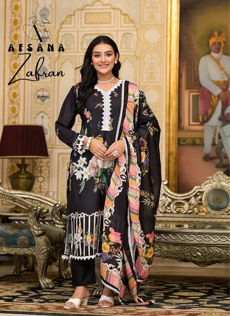 Afsana Zafran Designer Muslin Readymade Suits Wholesale Shop In Surat
 Catalog