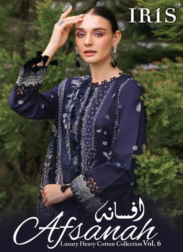 Afsanah Vol 6 By Iris Cotton Printed Pakistani Dress Material Orders In India