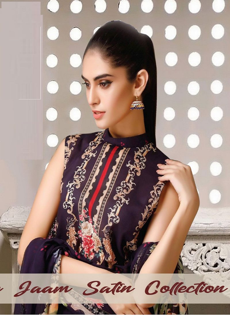 Agha Noor Buraq Exclusive Latest Festive Wear Jam Satin Pakistani Dress Material Collection
