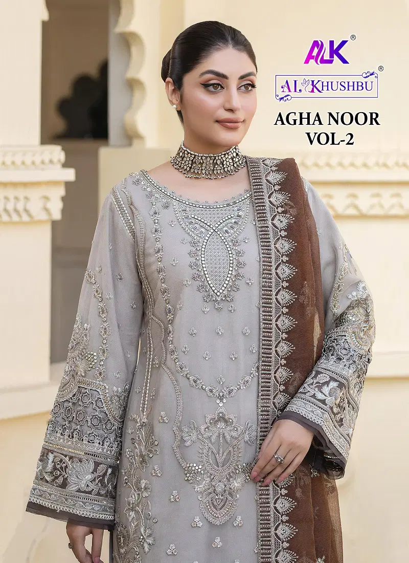 Agha Noor Vol 2 By Al Khushbu Georgette Pakistani Suits Orders In India Catalog