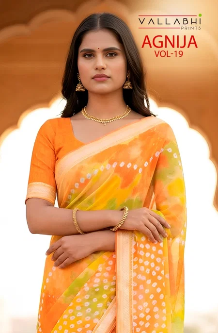 Agnija Vol 19 By Vallabhi Georgette Dot Printed Daily Wear Orders In India