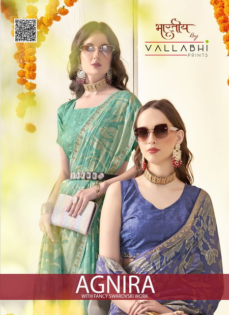 Agnira By Vallabhi Brasso Abstract Printed Daily Wear Surat Saree Wholesale Market