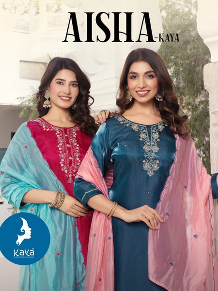 Aisha By Kaya Satin Silk Wholesale Kurti With Bottom Dupatta Suppliers In Mumbai
