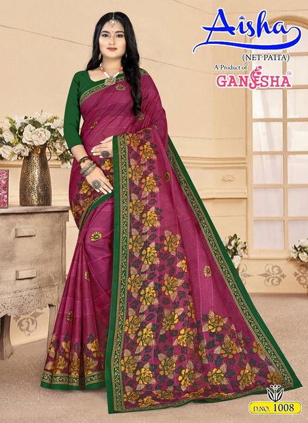 Aisha Vol 1 By Ganesha Printed Cotton Daily Wear Sarees Wholesale Shop In Surat
 Catalog