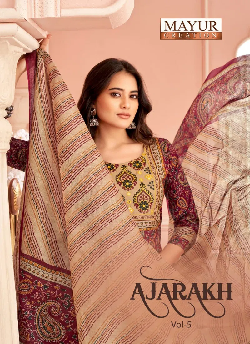 Ajarakh Vol 5 By Mayur Cotton Printed Kurti With Bottom Dupatta Wholesale Price Catalog