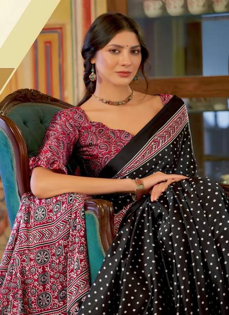 AJRAKH 01-A TO AJRAKH-01F By BT Printed Chinon Saree Online Wholesale
