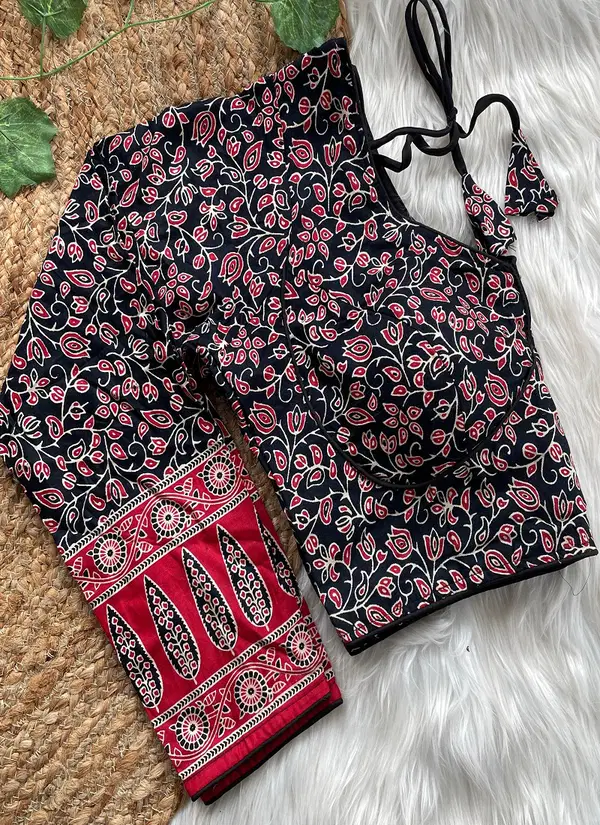 Ajrakh full By Ruhi Cotton Full Sleeve Blouse Wholesale Price In Surat
