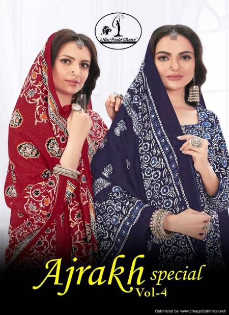 Ajrakh Vol 4 By Miss World Daily Wear Printed Cotton Dress Material Suppliers In India
 Catalog