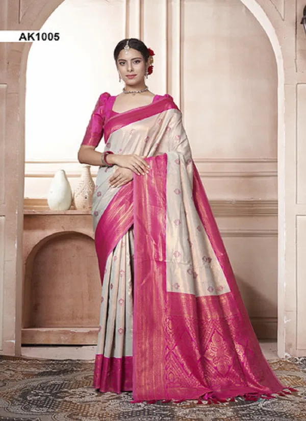 Akansha By 3 Of Kanjivaram Silk Occasion Wear Sarees Wholesale In India