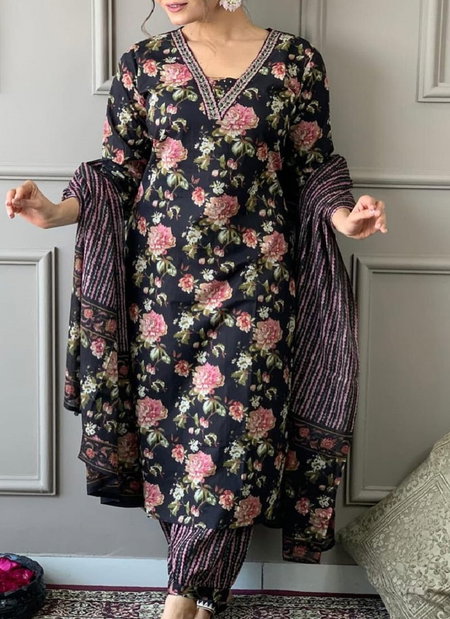 Akshar Designer Cotton Printed Kurti With Bottom Dupatta Wholesale Price In Surat
