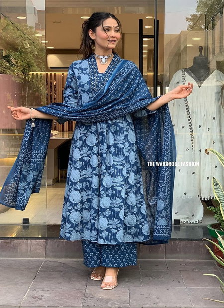 Akshar Designer Hand Work Cotton Printed Kurti With Bottom Dupatta Wholesalers In Delhi
