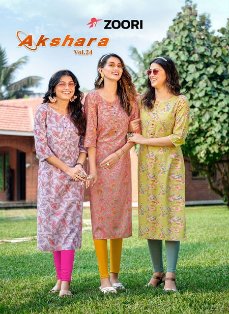 Akshara Vol 24 By Zoori 1140 To 1145 Best kurti wholesale shop in Surat Catalog